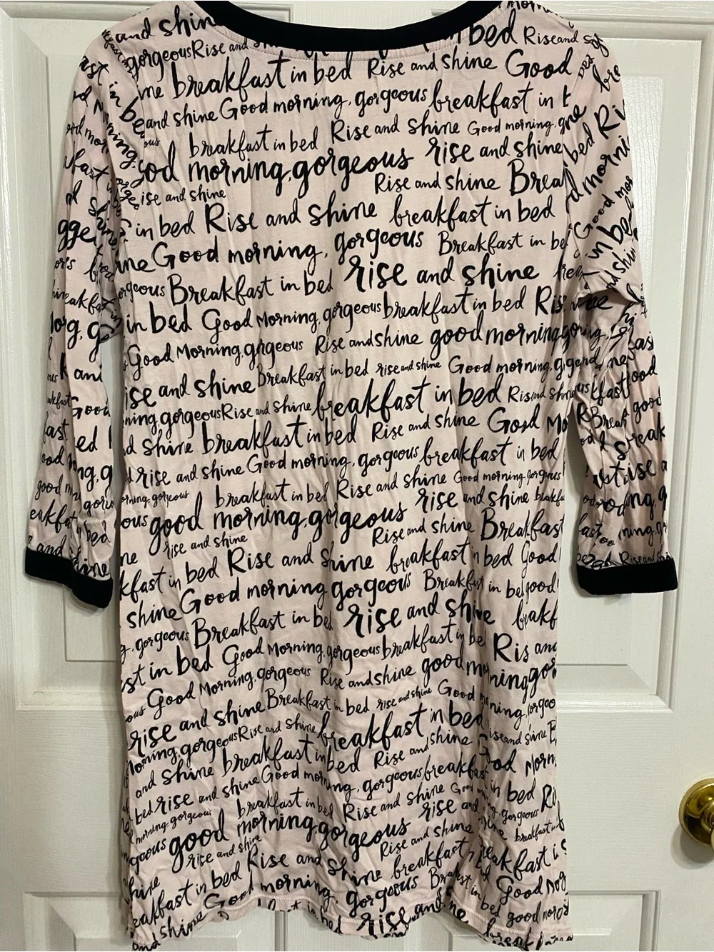 kate spade Pink Script Print Dress with Black Trim